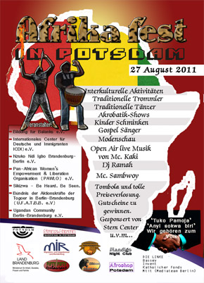 Flyer Afrika Fest in Potsdam