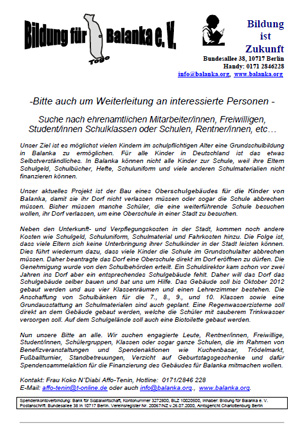 Suche nach ehrenamtlichen Mitarbeiter/innen, Freiwilligen, Student/innen Schulklassen oder Schulen, Rentner/innen